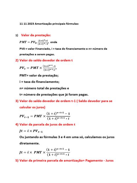 Fase De Amortização Fies - Fórmulas de Amortização Financeira | PDF | Juros | Finanças pessoais