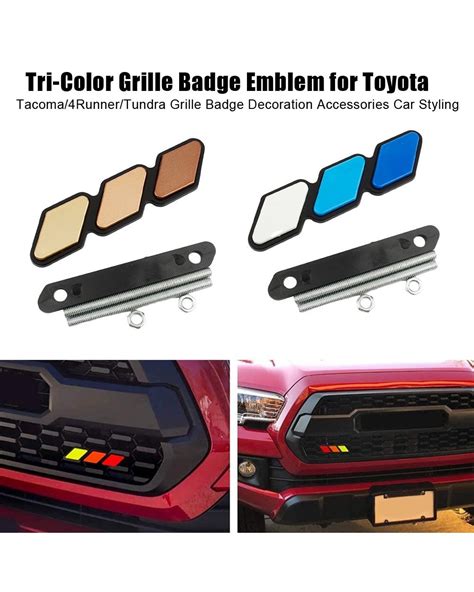 Tricolor Grille Badge Emblem For Toyota Tacoma Runner Tundra Toyota