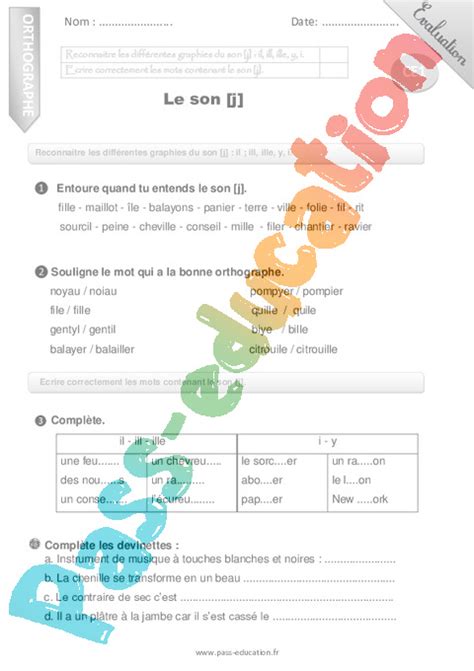 Evaluation Ecrire Les Sons Difficiles CE1 Cycle 2 Bilan Et