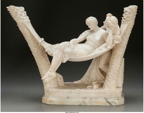 Emilio Fiaschi Italian Reclining Beauty And Admirer Marble