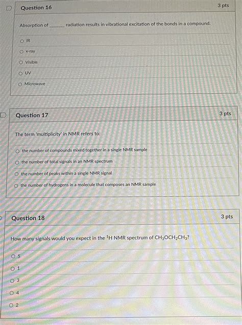 Solved Please Answer These 3 Questions Question 16 3 Pts Absorption