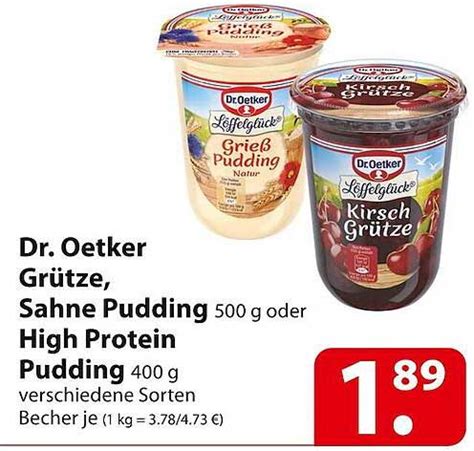 Dr Oetker Gr Tze Sahne Pudding Oder High Protein Pudding Angebot Bei