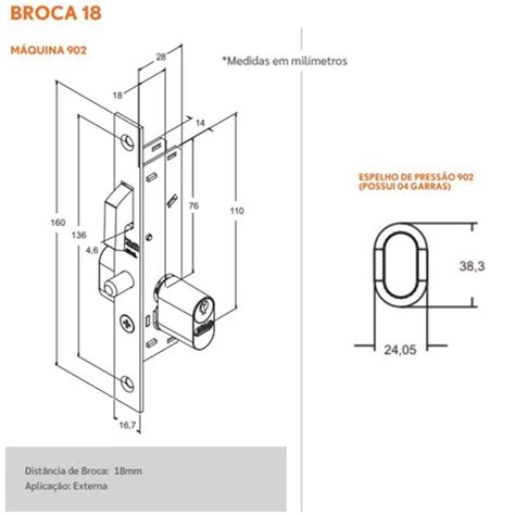 Fechadura Bico Papagaio Porta De Correr 902 Branco Stam Fast Vidros