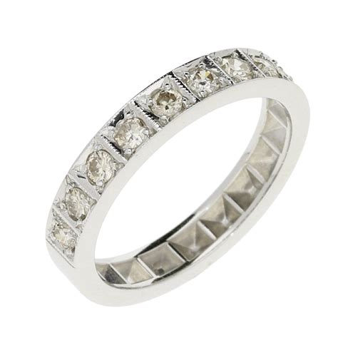 Second Hand 18ct White Gold Diamond Half Eternity Ring 0 50ct