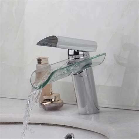 Torayvino Modern Glass Chrome Bathroom Basin Sink Spout Mixer Tap