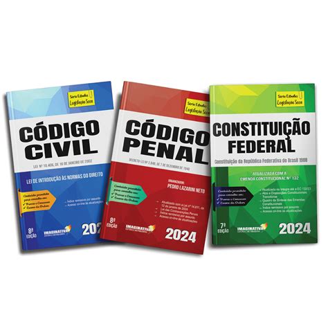 Constituição Código Civil Penal Box de Legislação Seca 2024