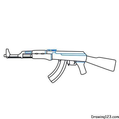 How To Draw A Easy Gun Step By Step