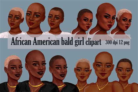 Natural Hair Bald Clipart Bald Woman Clipart Natural Hair Etsy