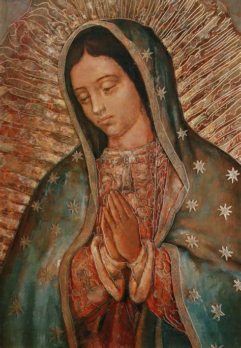 Good quality original print art OUR LADY OF GUADALUPE Catholic PORTRAIT ...