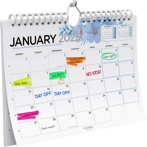 Amazon.com: Colorful Wall Calendar 2025-2026 - 18 Month Calendar 2025