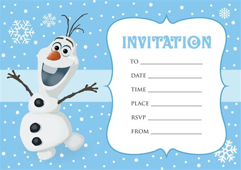 Olaf Invitation Frozen Olaf Birthday by LookLookPrettyPaper