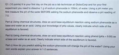 Solved Q1 10 Points It Is Your First Day On The Job As A