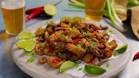 Crispy Garlic Chilli Squid Recipe Stuffed Peppers Flavorful