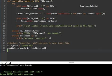 Python Program To Capitalize First Letter Of Each Word In A File