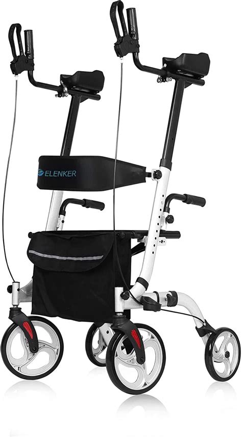 Vive Mobility Upright Walker With Seat Stand Up Rollator Arm Rests