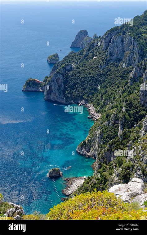 View From The Park On Cliff With Faraglioni Rocks Villa Astarita