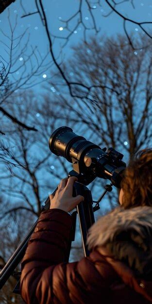 Stargazing with Telescope | Premium AI-generated image