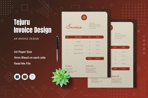 Tejuru Invoice Template Graphic By Fannanstudio Creative Fabrica