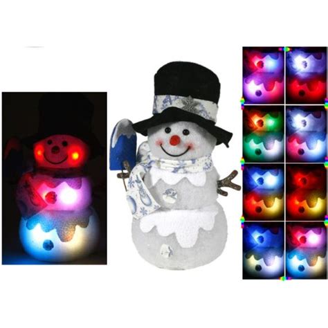 Bonhomme De Neige Lumineux Cm Avec Variation De Couleur Deco Noel