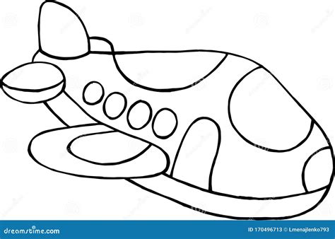 Vector Image. Monochrome Drawing of a Toy Airplane Stock Illustration - Illustration of airplane ...