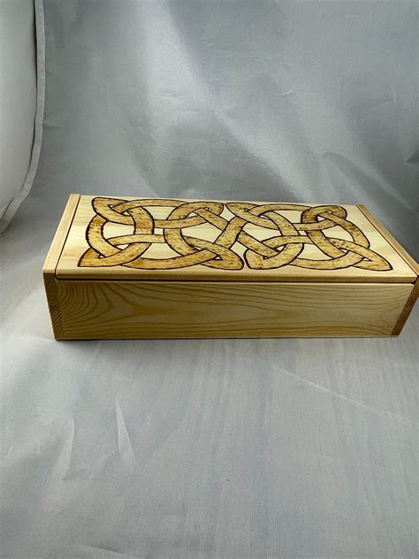 Celtic Pattern Knot Wood Burn Trinket Box Wood Burn Art Etsy