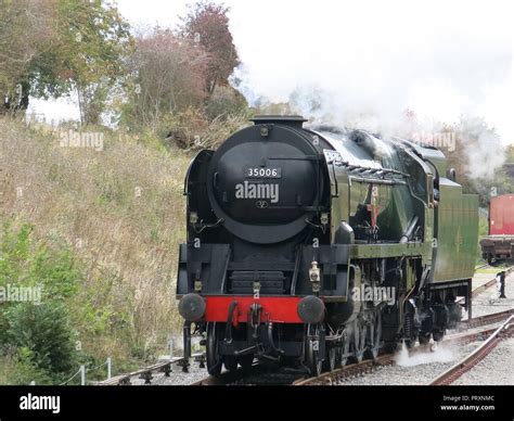 Close Up Of Locomotive 35006 In Fine Green Livery On The