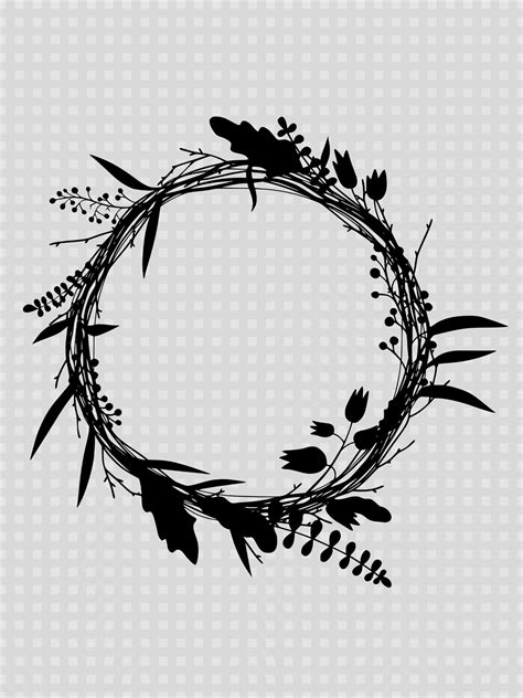 Floral Frame SVG Floral SVG Frame Circle Frame Cut File Wreath Svg Digital Download Cricut ...