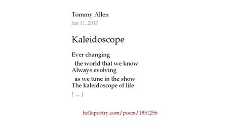 Kaleidoscope by Tommy Allen - Hello Poetry