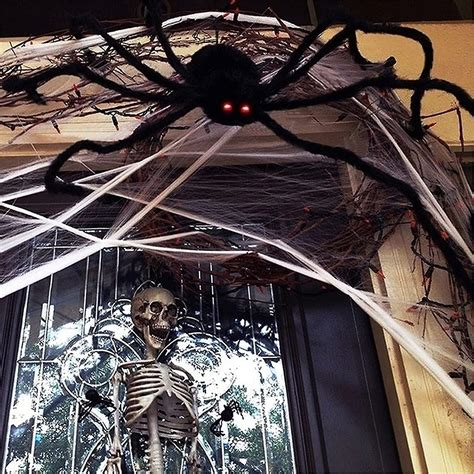 Decorações de aranha gigante de Halloween 60 polegadas realista grande