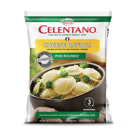 Celentano Mini Rounds Cheese Ravioli Rosina Food Products