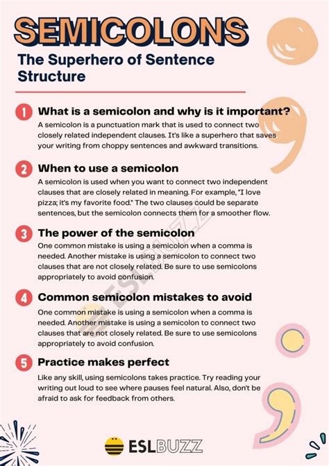 Semicolon The Most Misunderstood Punctuation Mark Eslbuzz