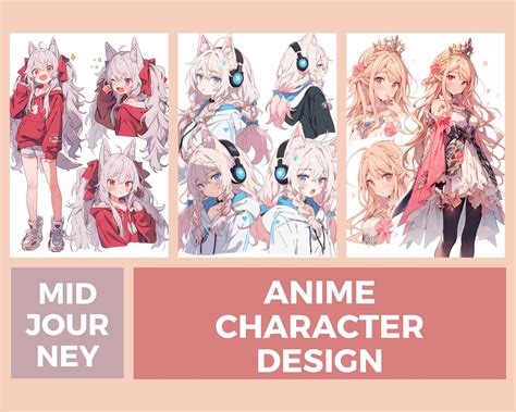 Midjourney Prompt Anime Character Design Sheet Vtuber Design