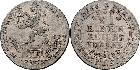 Hessen Kassel 1 6 Reichstaler 1766 FU Friedrich II 1760 1785 Vz MA