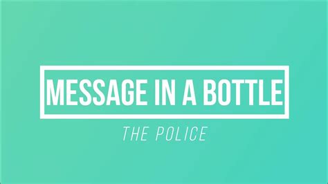 Message In A Bottle The Police Paroles Lyrics Youtube