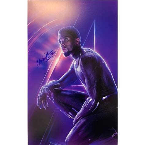 Autographed Avengers Endgame Chadwick Boseman Poster