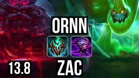 Ornn Vs Zac Top 6 0 8 300 Games Dominating Kr Master 13 8