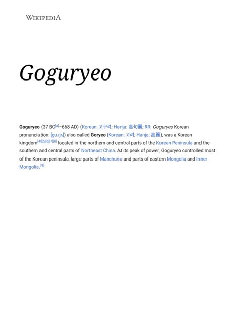 Goguryeo | PDF | Korea | Northeast Asia