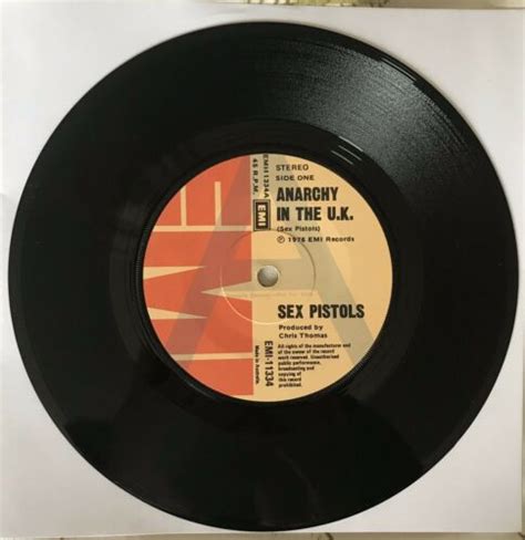 Sex Pistols Anarchy In The Uk Rare Australian Promo 7 Vinyl Single Record Punk