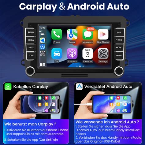 Carplay F R Vw Golf Skoda Seat Android Autoradio Gps Nav Wifi Bt