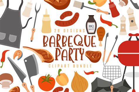 Barbeque Party Clipart Bundle Graphic by dapiyupi · Creative Fabrica