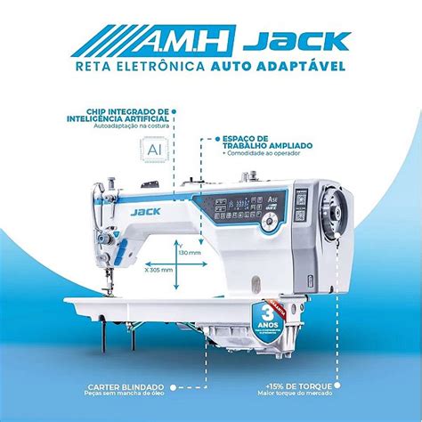 Máquina de Costura Reta Eletrônica Direct Drive Jack A5E A AMH Plamaq