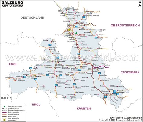 Strabenkarte Salzburg Land Strabenkarte Salzburg Autokarte Salzburg