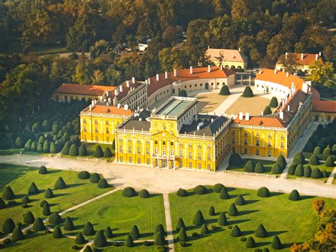 Esterházy-kastély, francia park, hungary, castle, aerial view - free ...