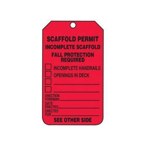 Buy Accuform TRS320PTP Status Safety Tag Scaffold Permit Incomplete