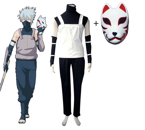 Naruto Costume Hatake Kakashi Anbu Cosplay full Outfit with Mask for M ...