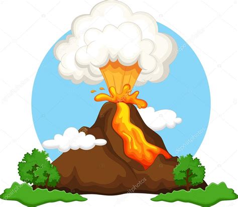 Illustration Of A Volcano Erupting Stock Vector Irwanjos