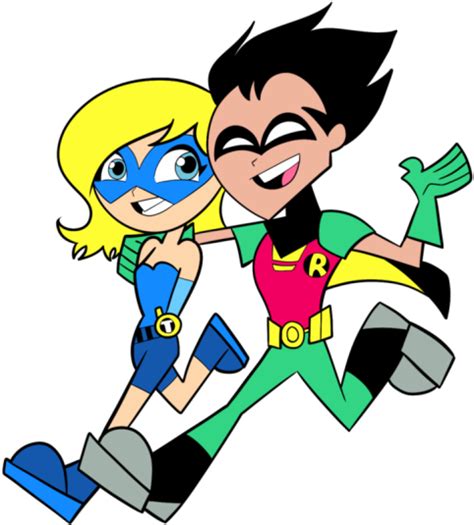 Download Robin And Terra Looking Happy Ppu9824 Teens Titans Go Vector