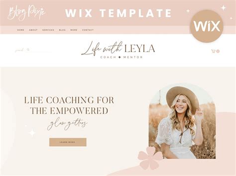 Wix Website Template Boho Coach Wix Theme Creative Wix Layout Wix Web