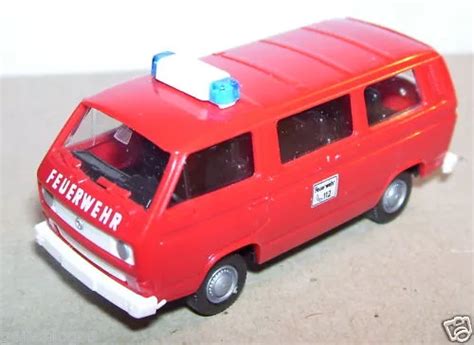 MICRO ROCO HO 1 87 Vw Volkswagen T3 Bus Feuerwehr Sapeurs Pompiers 112