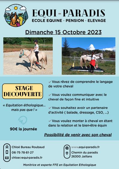 Stage découverte Equi paradis Drome à cheval